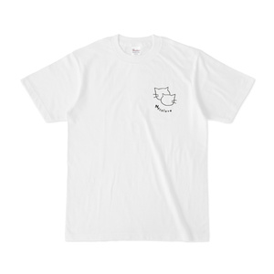 Necolove イラストロゴ新2匹のねこ(黒線) ワンポイントTシャツ
