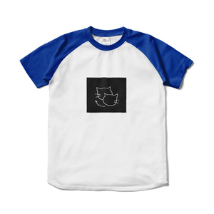 Necolove イラストロゴ新2匹のねこ　ラグランTシャツ