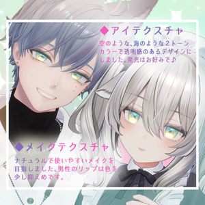 【14アバター対応】瞳＆メイクテクスチャ Two tone color ★Eye & Make up texture 缩略图 3