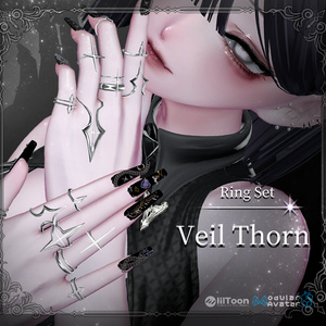 ★SALE★【複数アバター対応】-Ring Set- Veil Thorn 【VRChat想定】