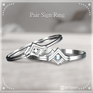 ★24時間無料★【VRChat想定】Pair Sign Ring　 ペアリング💍