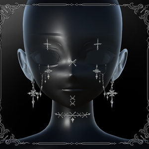 ★SALE★【複数アバター対応】Crux Face Chain Set【VRChat想定】 缩略图 2