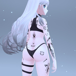 Simple Tattoos Rindo 入れ墨 *テクスチャ* モデル「竜胆」 / HD 缩略图 2