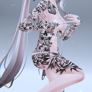 Maya Flower Tattoos 入れ墨 *テクスチャ* モデル「舞夜」/HD 缩略图 5
