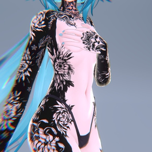Rindo Flowers Tattoos 入れ墨 *テクスチャ* モデル「竜胆」/HD 缩略图 3