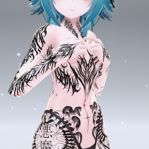 Kurai Tattoos 入れ墨 *テクスチャ* モデル「竜胆」/HD 缩略图 6