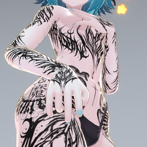 Kurai Tattoos 入れ墨 *テクスチャ* モデル「竜胆」/HD 缩略图 5