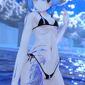Rindo Ocean Tattoo 入れ墨 *テクスチャ* モデル「竜胆」/HD 缩略图 3