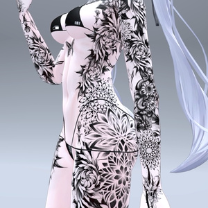 Sio Flowers Tattoos 入れ墨 *テクスチャ* モデル「しお」/HD 缩略图 7