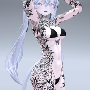 Sio Flowers Tattoos 入れ墨 *テクスチャ* モデル「しお」/HD 缩略图 5