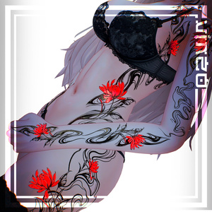 【Neon Shadow Flower Tattoo】 25 Avatars - 4k Textures 入れ墨 *テクスチャ* /HD 缩略图 3
