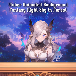 Enchanting Vtuber Forest Night Sky Background Animation