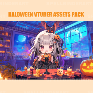 Vtuber Halloween pack | Transparent | Cute | Kawaii | Chair | Digital Assets | Digital Download | Stream Decoration