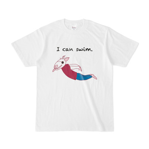 ヤギは泳げるんですバタフライGoGo 両面Tシャツ