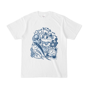 料理をする猫Ｔシャツ（カラーイラストver）