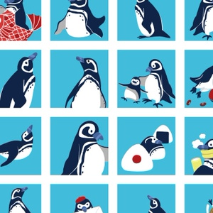 2020年1月のペンギンな日付シート（イラスト・ポスカセット）
