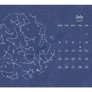 2022年7月の夜空を彩る宝石の日付シートデータセット