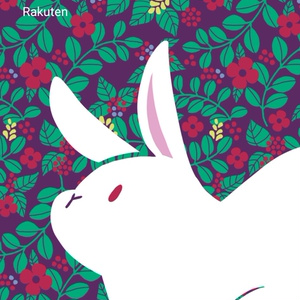 【スマホ用壁紙】兎と花模様