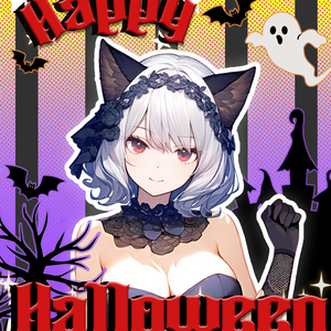 【無料素材/フリー素材】おはようVtuber素材/おはようVライバー素材🦋 HappyHolloween✨重ねるだけで簡単作成✨