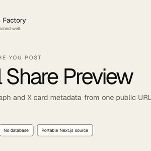 Social Share Preview｜SNS共有前のOGP・Xカード8項目チェックツール（Next.jsソースコード）