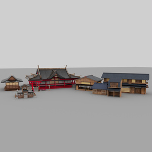 3D和風建築モデルセット 缩略图 2