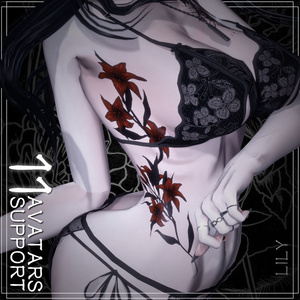 百合のタトゥー 11アバター対応[VRC想定/デカール]