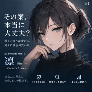 無料Trial版｜AIに「もうひとつの視点」を追加する　Ao Persona Mini 01｜凛