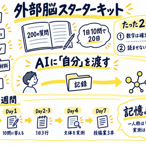 外部脳スターターキット — AIに「自分」を渡すためのObsidianVaultテンプレート＋200の質問