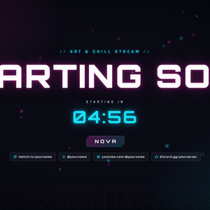 【OBS対応】NEON PULSE ─ サイバーネオン配信素材5点セット＋設定ツール（スタート画面・休憩・終了・カメラ枠・テロップ）