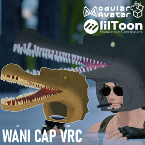 【VRChat想定・MA対応】LipSync付ワニキャップ