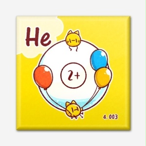 四角い元素のマグネット(1.水素～10.ネオン)