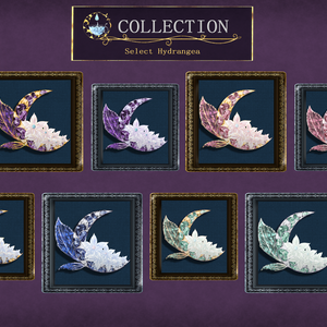 【浴衣に似合う】月の紫陽花アクセサリー