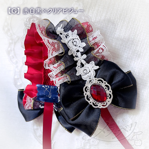 一点物⭐︎★⭐︎オーガンジー128キラキラオーガンジートリプルリボンシュシュビジュー 一点物オーガンジー128キラキラオーガンジートリプルリボンシュシュ