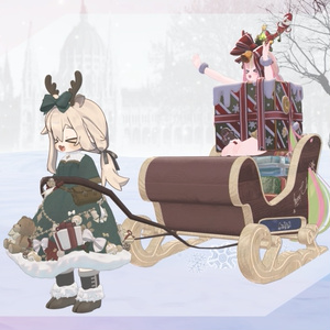[アバター小物]クリスマスのソリ　椅子判定/パーティクル付き[ギミック] 缩略图 2