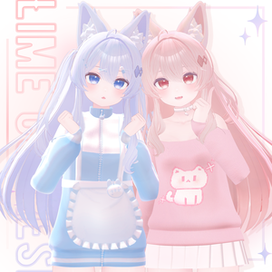 「 ライム対応 」‧₊⁺ Sweety casaul maid ＆ Pixel kitten ‧₊⁺