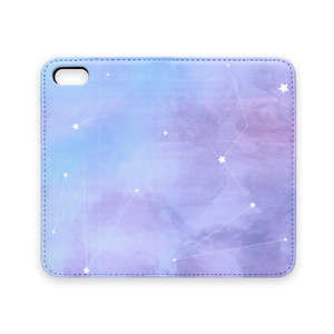 【iPhone】まあぶるよぞら手帳型スマホケース(ベルトなし/blue)