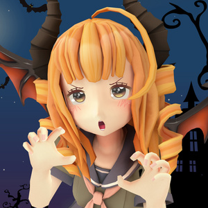 【セシル変身3Dモデル】　つのセシルちゃん
