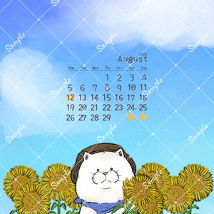 【無料配布】2024年8月待ち受けカレンダー
