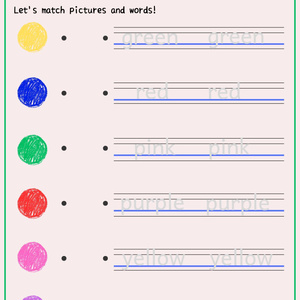 Pictures and words match（colorバージョン）