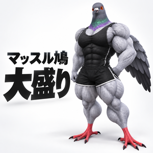 マッスル鳩 大盛り / MUSCLE PIGEON【VRM / cluster対応】