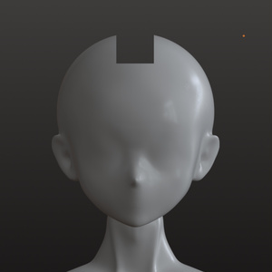  【PROJECT: LILIUM】H00 Blank（ブランク）3Dモデルデータ（カスタム、ヘアパーツ制作用ヘッドベース）