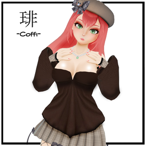 Original 3D model "Coffi"  [Vrchat, Vrm, and Blend]