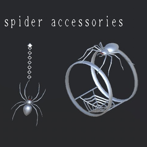 【VRC想定】蜘蛛のシルバーアクセサリー ver1.1