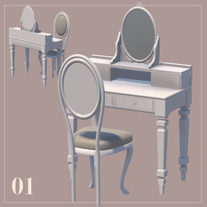 【3Dモデル】フレンチアンティーク家具【全9点】 缩略图 2