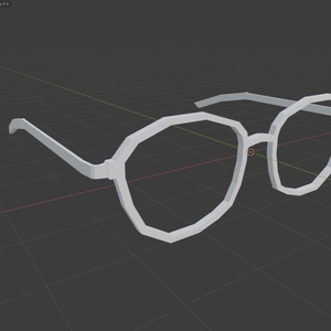 【無料】シンプルメガネ (SimpleGlasses) 3Dモデル(FBX/blend形式)