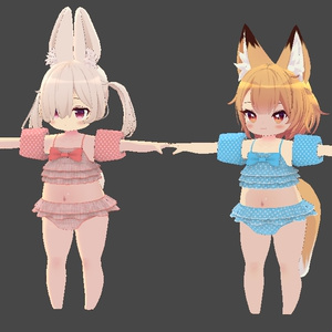 【3Dモデル】「こうめ」「おもち」ちゃん向け水着 缩略图 7