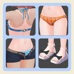 【3Dモデル】Binaco(ビナコ)ちゃん向け フロントロック水着 缩略图 4