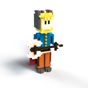 Voxel 斧を持つ戦士 