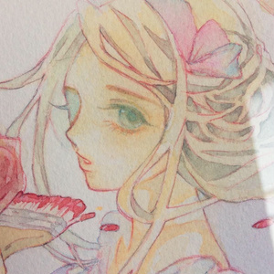 ポストカード 水墨画 墨絵 セーラー服 三つ編み 絵画 812249552.jpg?1577530651