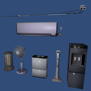 3Dモデル「家電セット」